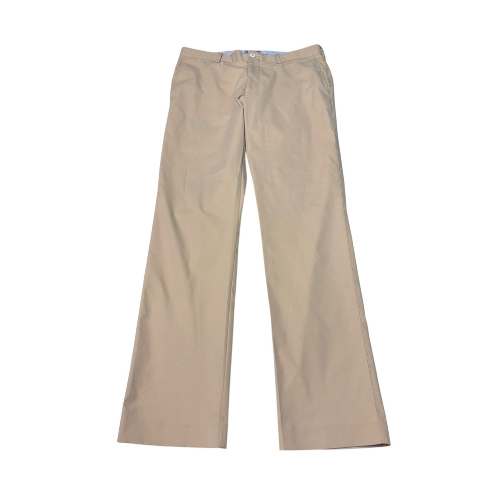 Peter Millar Mens Pants Crown Sport Raleigh Performance 33/32 Tan ME0EB77FB
